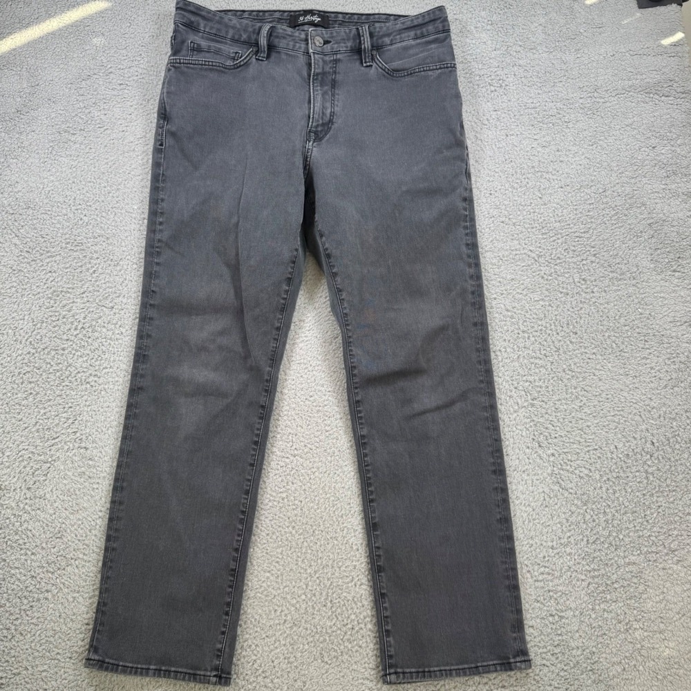 34 Heritage‎ Mens Straight Leg Jeans 36x29 Dark Gray Stretch Denim Cotton Blend